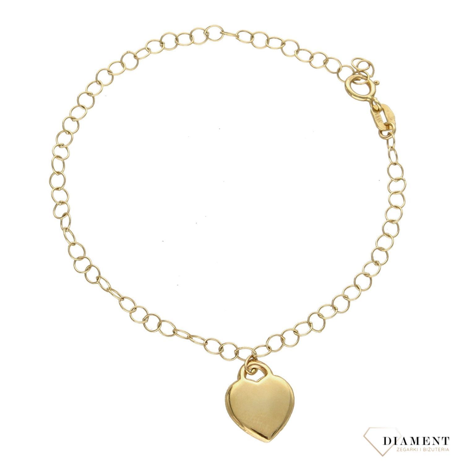 Złota bransoletka Dall'Acqua Gold z zawieszką w kształcie serca B FG 8035 (1).jpg